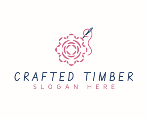 Flower Needle Embroidery logo design