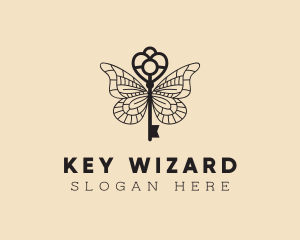 Butterfly Wings Key logo design