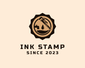 Water Plumbing Stamp logo