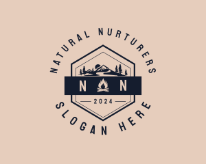 Mountain Hike Hipster Adventure  logo design