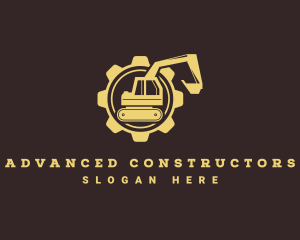 Excavator Mechanical Wheel logo design