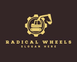 Excavator Mechanical Wheel logo design