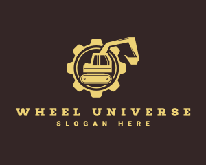 Excavator Mechanical Wheel logo design