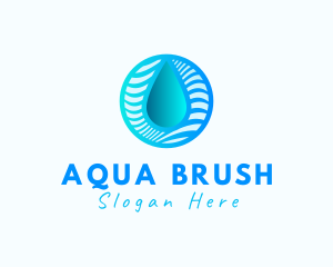 Gradient Water Waves logo design