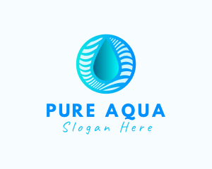 Gradient Water Waves logo design