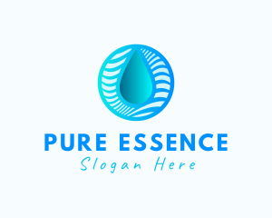 Gradient Water Waves logo design