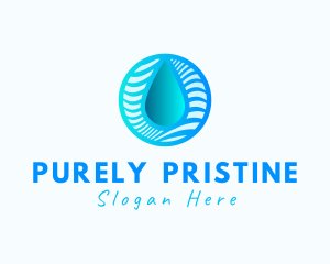 Gradient Water Waves logo design