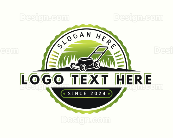 Landscaping Lawn Mower Logo