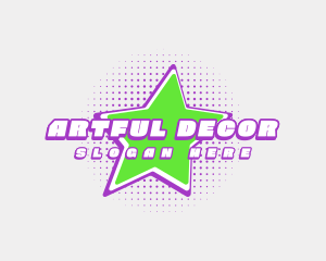 Halftone Retro Star logo design