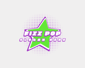 Halftone Retro Star logo design