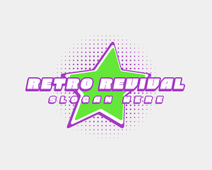 Halftone Retro Star logo design