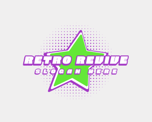 Halftone Retro Star logo design