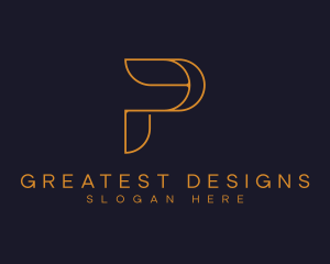 Premium Gold Letter P logo design