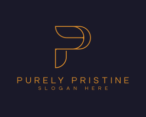 Premium Gold Letter P logo design