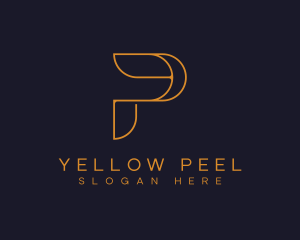 Premium Gold Letter P logo design