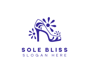 Floral Feminine Stiletto logo design