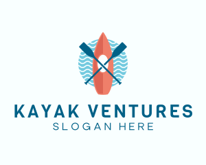 Kayaking Canoe Boat logo