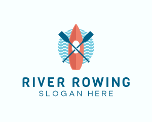 Kayaking Canoe Boat logo design