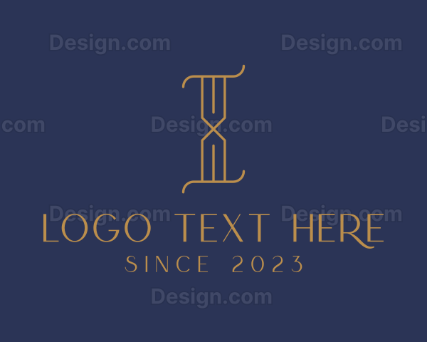Golden Luxury Letter I Logo