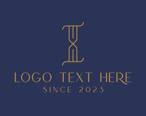 Couture - Golden Luxury Letter I logo design