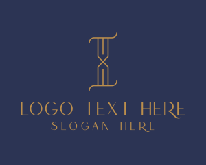 Golden Luxury Letter I logo design