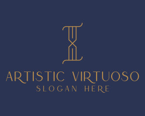 Golden Luxury Letter I logo design