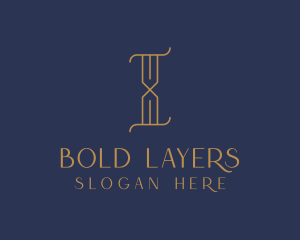 Golden Luxury Letter I logo design