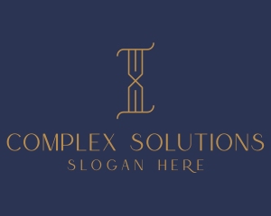 Golden Luxury Letter I logo design