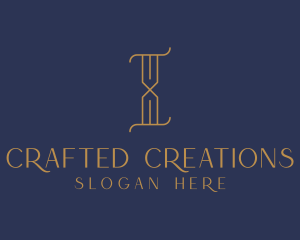 Golden Luxury Letter I logo design