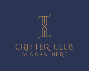 Golden Luxury Letter I logo design