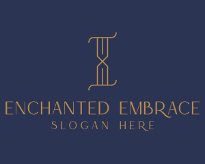 Golden Luxury Letter I logo design