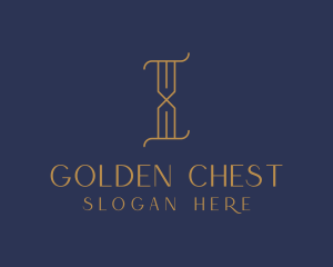 Golden Luxury Letter I logo design