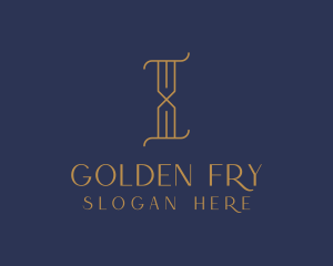 Golden Luxury Letter I logo design