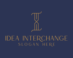 Golden Luxury Letter I logo design