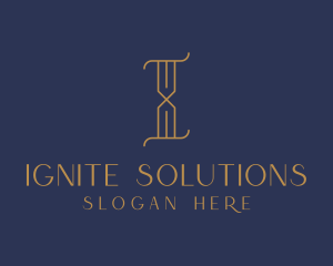 Golden Luxury Letter I logo design