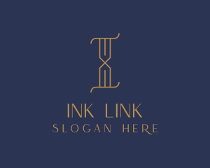 Golden Luxury Letter I logo design