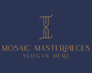 Golden Luxury Letter I logo design