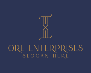 Golden Luxury Letter I logo design