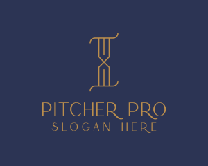 Golden Luxury Letter I logo design