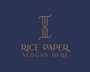 Golden Luxury Letter I logo design