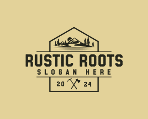 Rustic Mountain Axe logo design