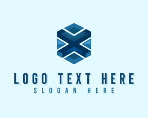 Geometric Cube Letter X logo