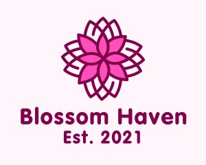 Geometric Flower Spa logo design