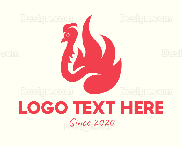 Red Fiery Bird Logo