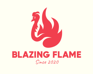 Red Fiery Bird logo design