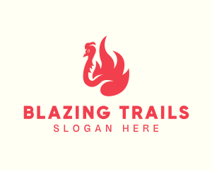 Red Fiery Bird logo design