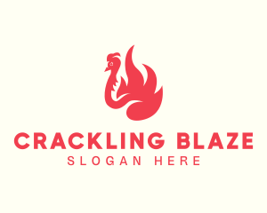 Red Fiery Bird logo design