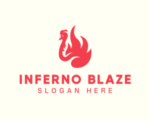 Red Fiery Bird logo design