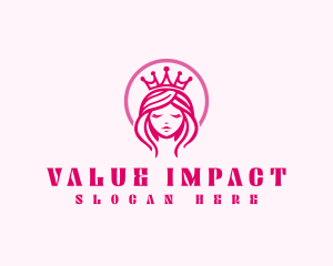 Pink Princess Queen Crown logo