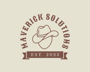 SImple Cowboy Hat Banner logo